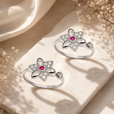 Mashha 925 Silver Blossom Shine Toe Rings Mashha