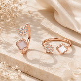 Mashha 925 Silver Clover Frost Toe Rings Mashha