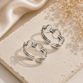 Mashha 925 Silver Linked Elegance Toe Rings (Pair) Mashha