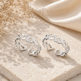 Mashha 925 Silver Open Heart Toe Rings Mashha