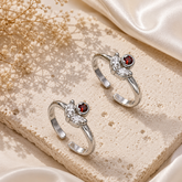Mashha 925 Silver Red & White Elegance Toe Ring Mashha