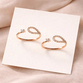 Mashha 925 Rose Gold-Plated Silver Toe Rings with Teardrop Design Mashha