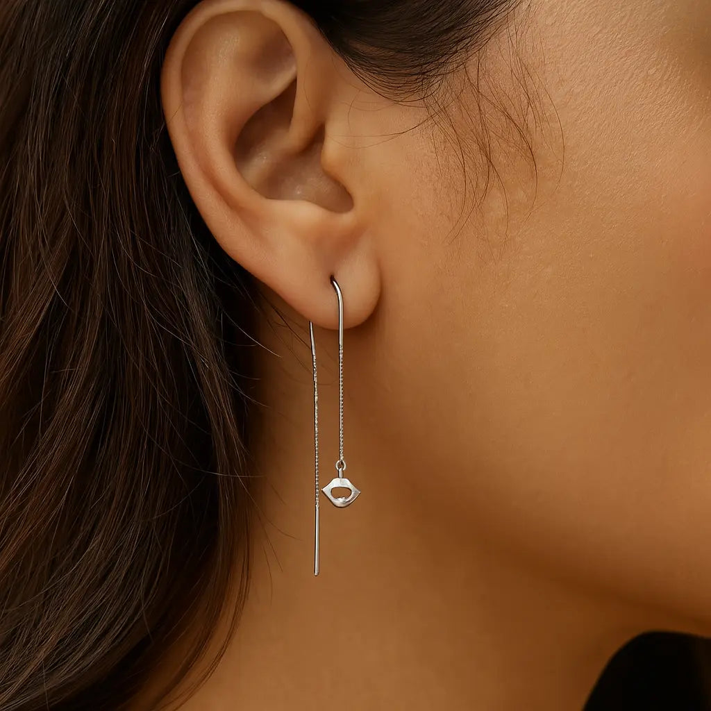 Mashha 925 Silver Whisper Kiss Sui Dhaga Earrings Mashha