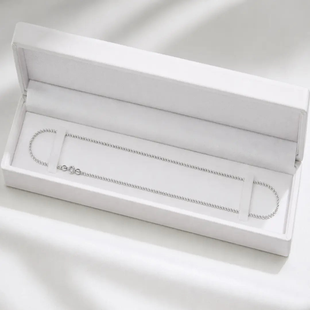 Mashha 925 Sterling Silver Rhodium Plated Legacy Ball Chain Mashha