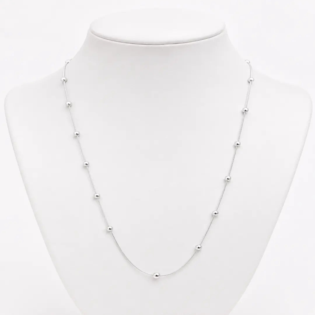 Mashha 925 Sterling Silver Rhodium Plated Celeste Bead Chain Mashha