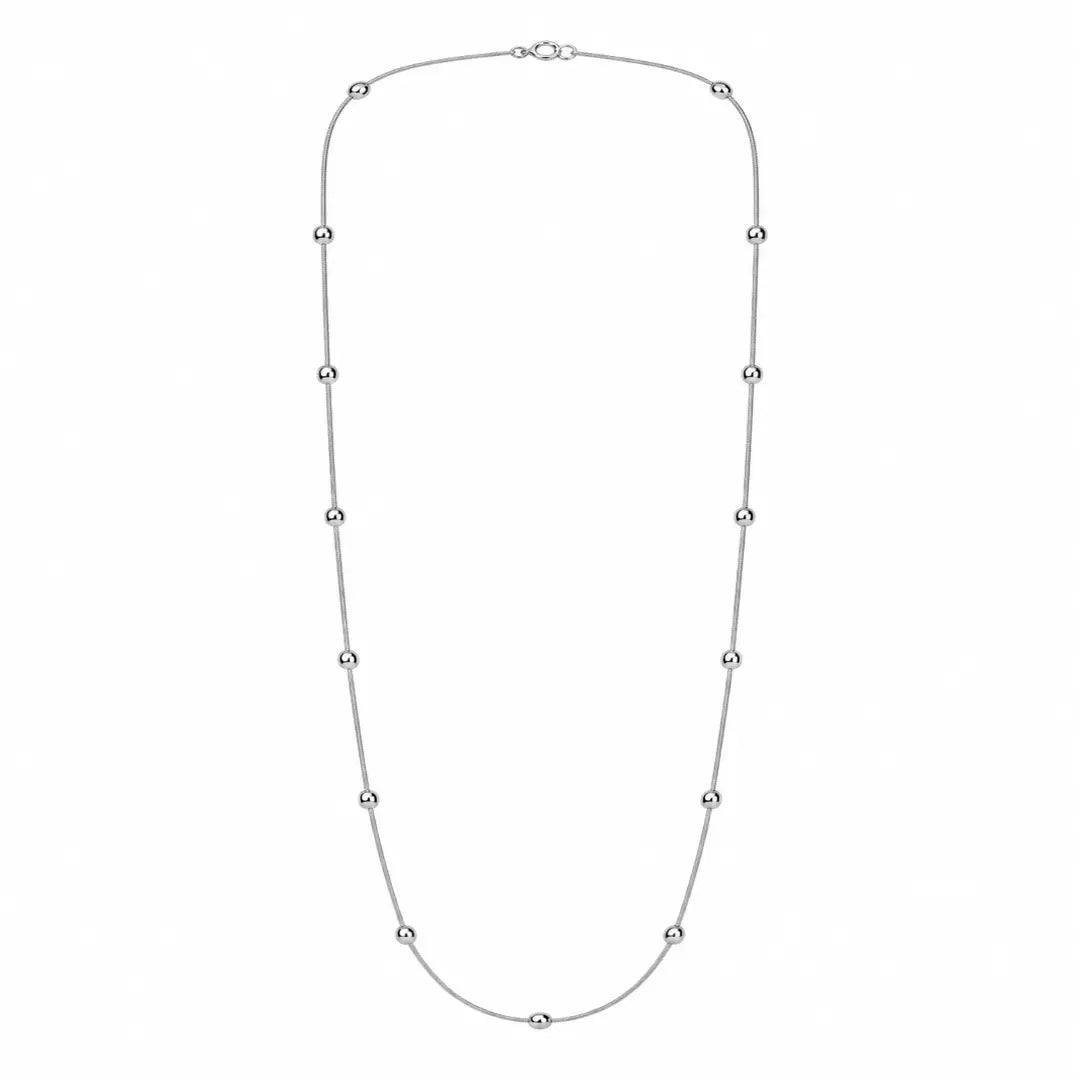 Mashha 925 Sterling Silver Rhodium Plated Celeste Bead Chain Mashha