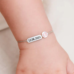 Tiny Steps 925 Silver Baby Bracelet – Personalized with any birthdate or name Mashha
