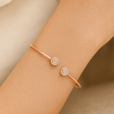 Radiance Dual Halo Bangle 18 Kt gold Plated