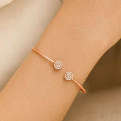 Radiance Dual Halo Bangle 18 Kt gold Plated Mashha
