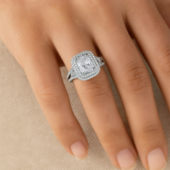 Mashha 925 Silver Rhodium Plated Regal Radiance Ring
