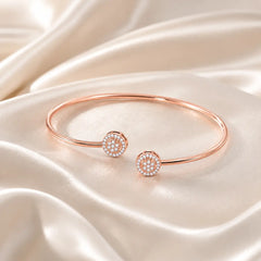 Radiance Dual Halo Bangle 18 Kt gold Plated Mashha