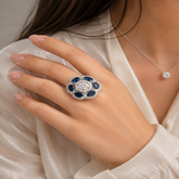 Midnight Bloom Cocktail Ring Mashha