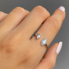 Silver Open Marquise Ring