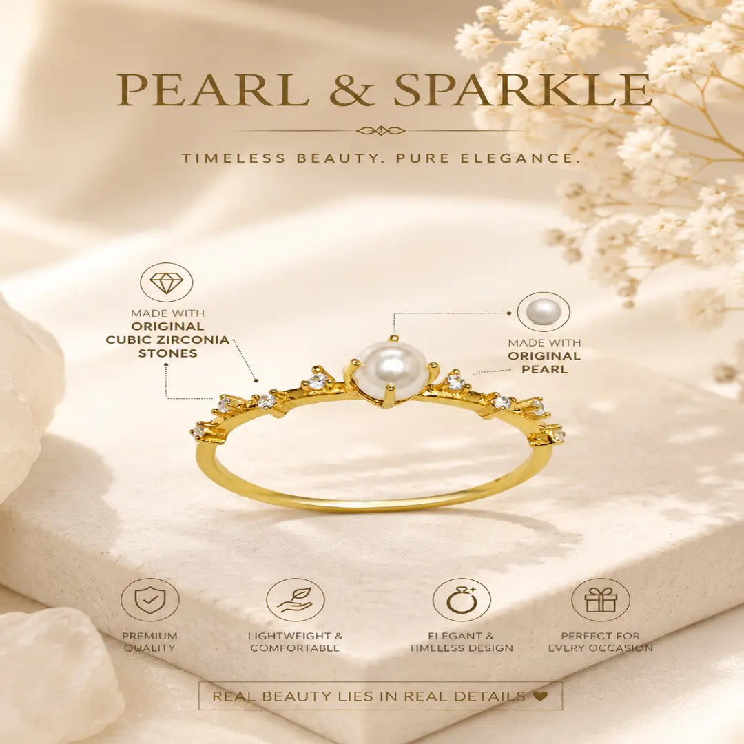 Mashha 925 Silver Pearl crown ring Mashha