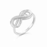 Mashha 925 Silver Rhodium Plated Eternelle Infinity Ring