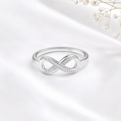 Mashha 925 Silver Rhodium Plated Eternelle Infinity Ring