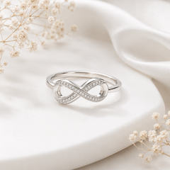 Mashha 925 Silver Rhodium Plated Eternelle Infinity Ring