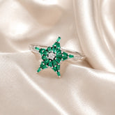 Mashha 925 Silver Rhodium Plated Stellar Gleam Ring (size14) Mashha