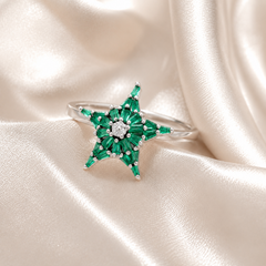Mashha 925 Silver Rhodium Plated Stellar Gleam Ring (size14)