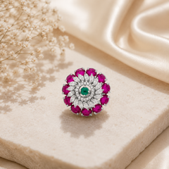 Regal Blossom Cocktail Ring