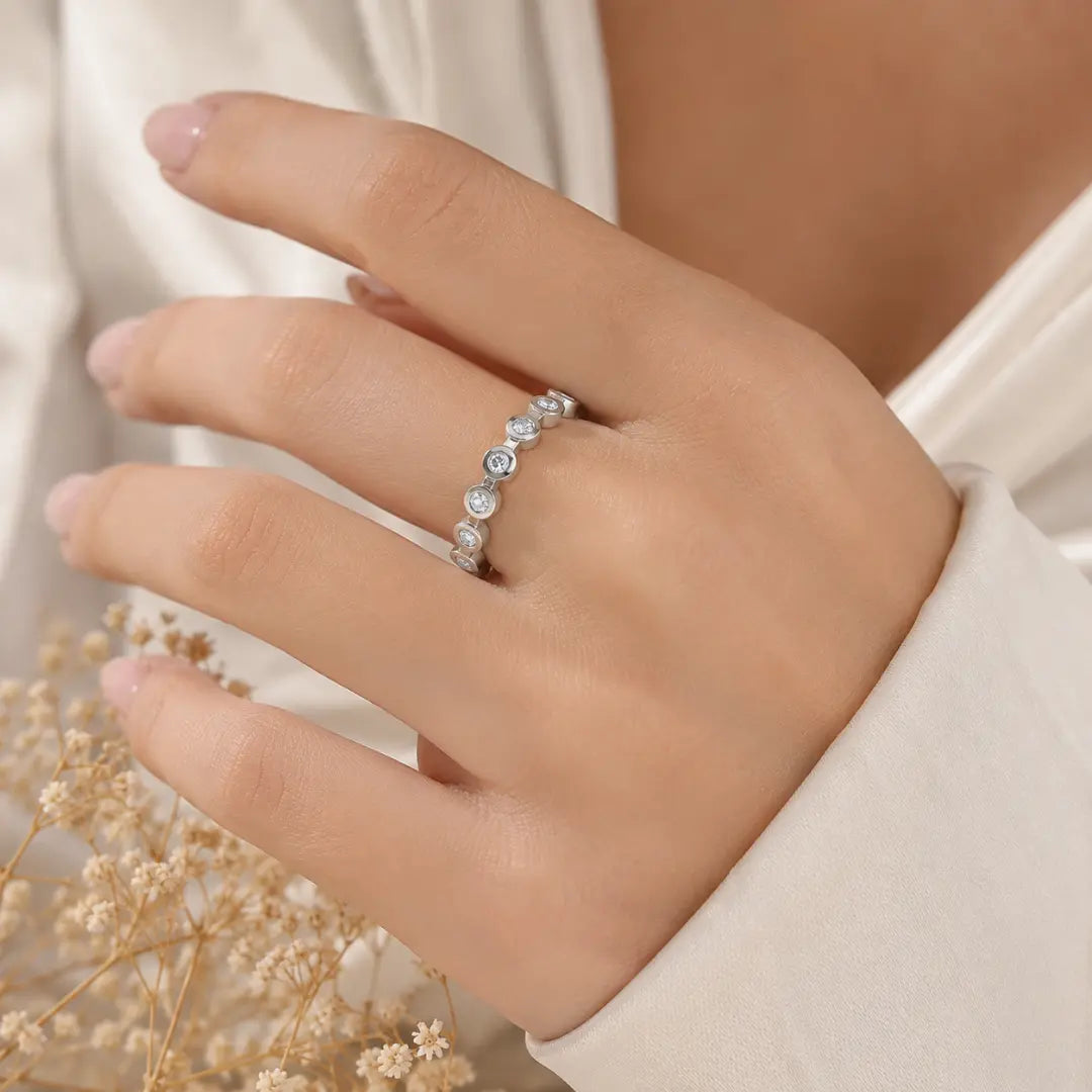 Bezel Sparkle Eternity Ring Mashha