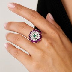 Regal Blossom Cocktail Ring