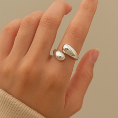 Silver Sculpted Duo Ring