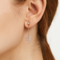 Blush Leaf Drop Earrings