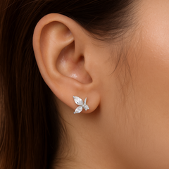 Mashha 925 Silver Crystal Flutter Studs Mashha