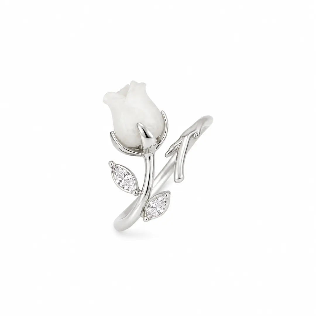 Mashha 925 Silver Rosebud Adjustable Ring Mashha
