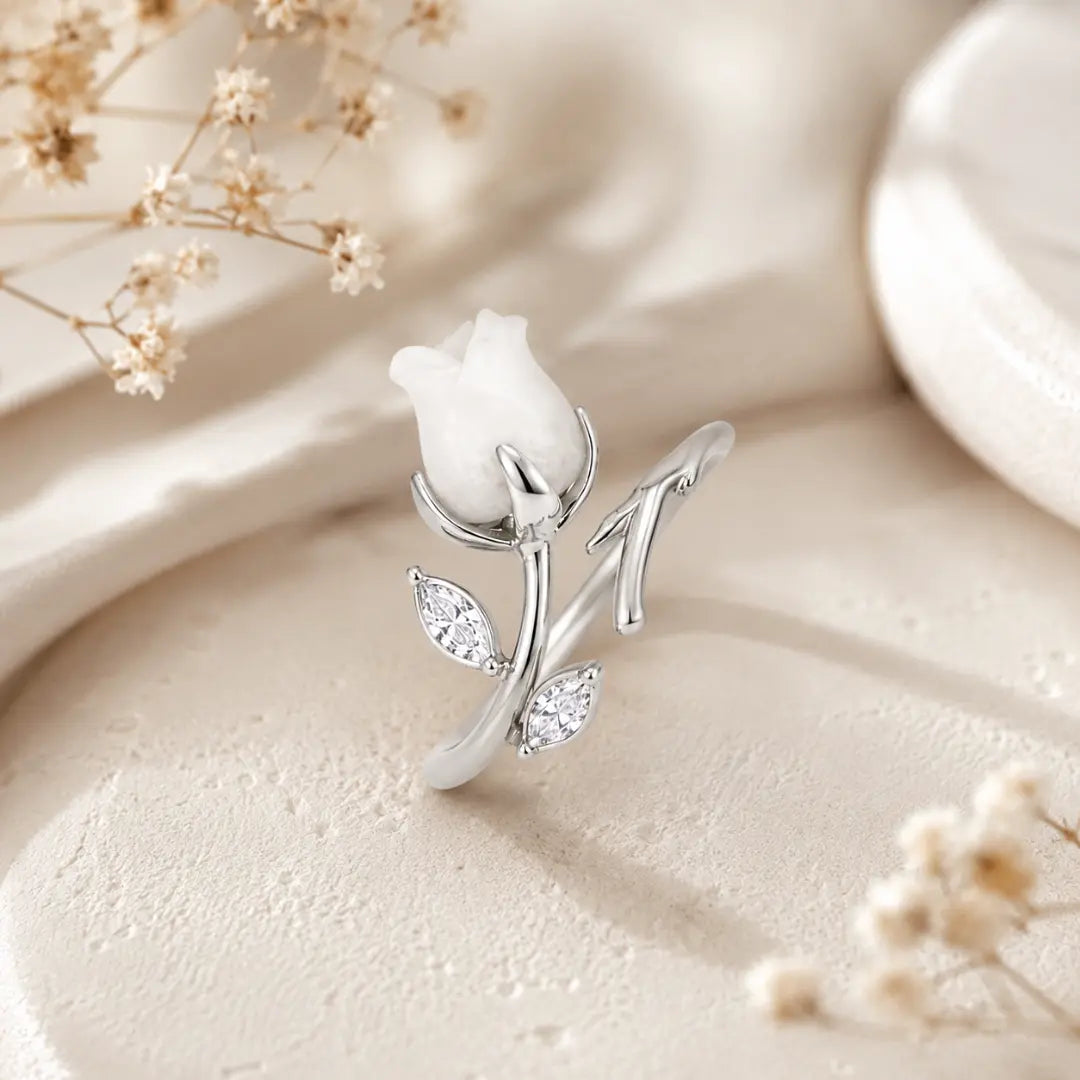 Mashha 925 Silver Rosebud Adjustable Ring Mashha