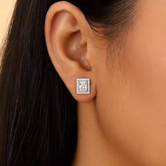 Mashha Regal Rekha Silver Stud Earrings Mashha