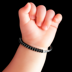 Mashha 925 Silver Classic Black Baby Kada