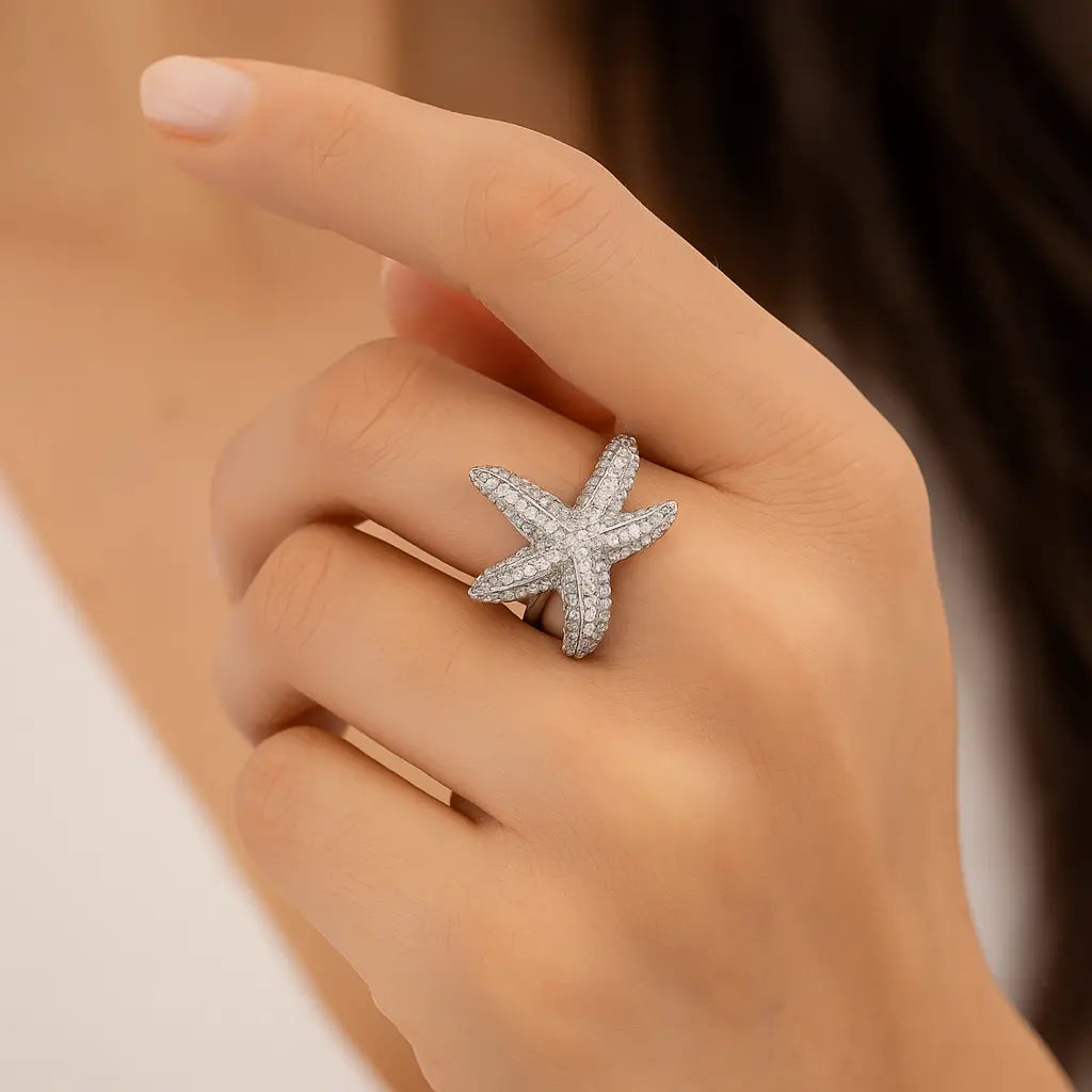 Starfish-Inspired Sterling Silver Ring Mashha