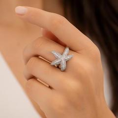 Starfish-Inspired Sterling Silver Ring