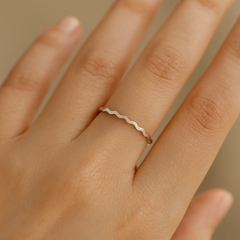 Silver Wave Band Ring