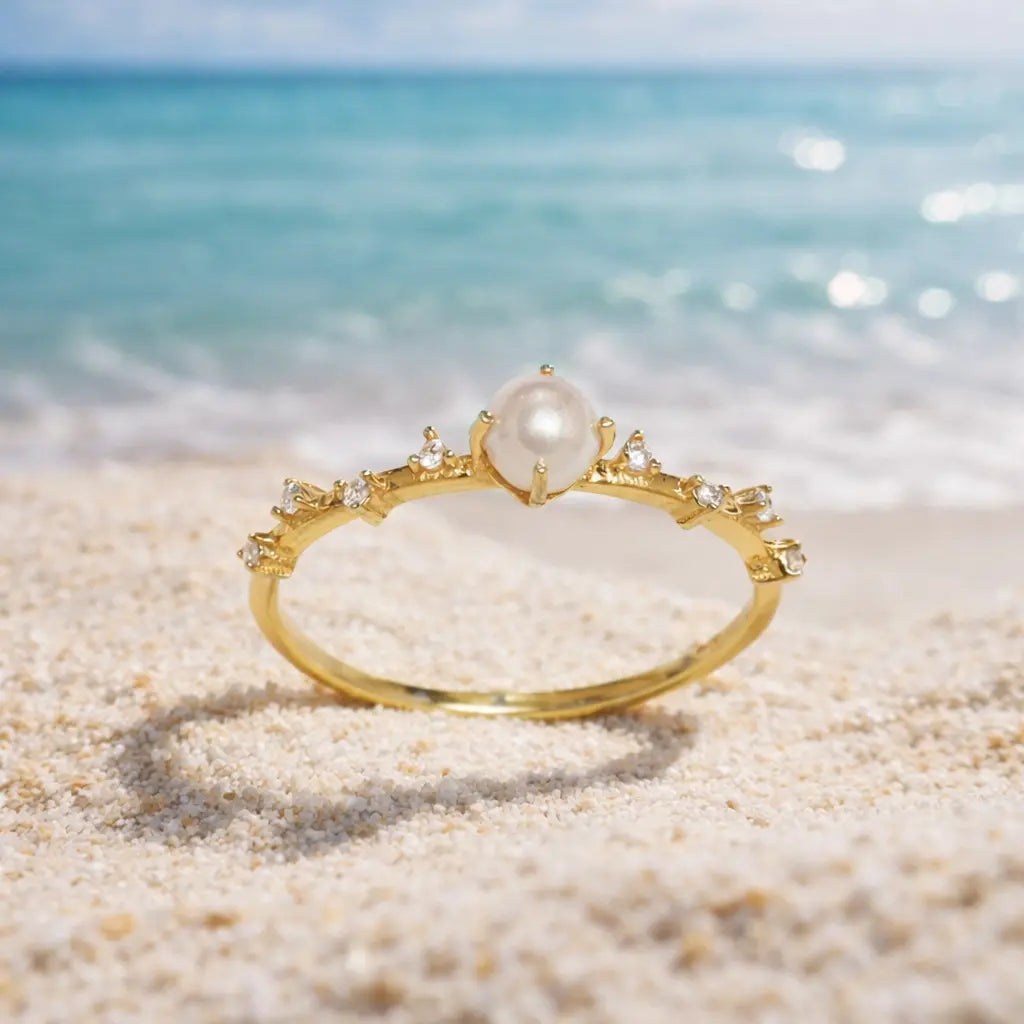 Mashha 925 Silver Pearl crown ring Mashha