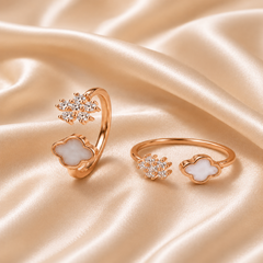 Mashha 925 Silver Clover Frost Toe Rings