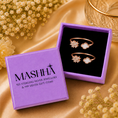 Mashha 925 Silver Clover Frost Toe Rings