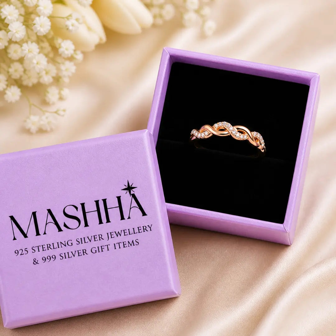Mashha 925 silver Twisted Glow Eternity Ring Mashha