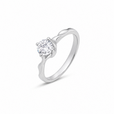 Moonlit Solitaire Silver Ring