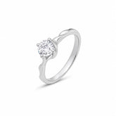 Moonlit Solitaire Silver Ring Mashha