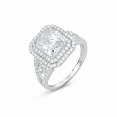 Mashha 925 Silver Rhodium Plated Regal Radiance Ring
