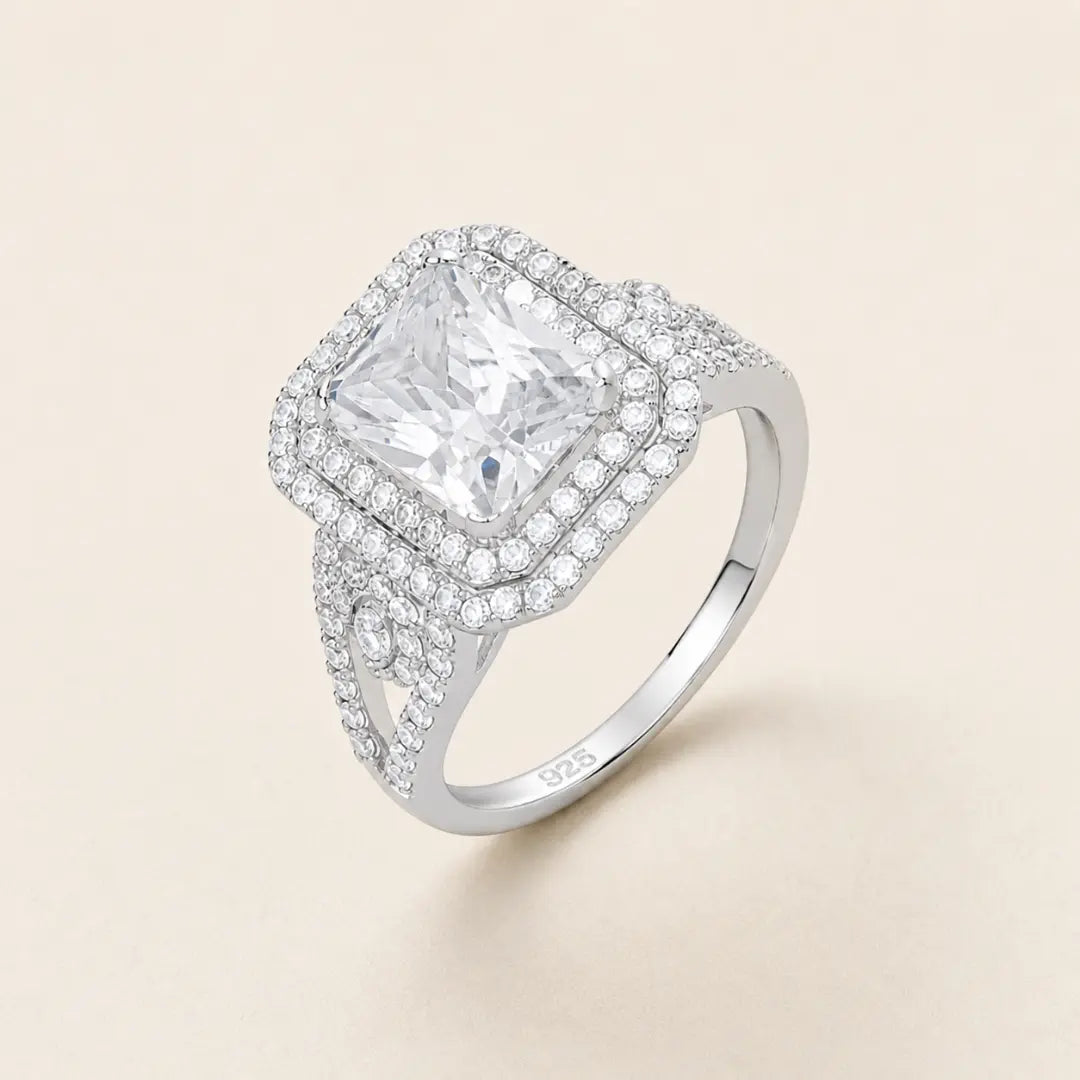 Mashha 925 Silver Rhodium Plated Regal Radiance Ring Mashha