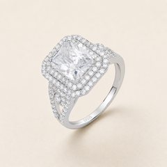 Mashha 925 Silver Rhodium Plated Regal Radiance Ring