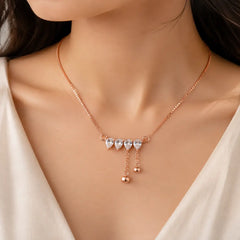 Mashha 925 Silver Crystal Cascade Necklace Mashha