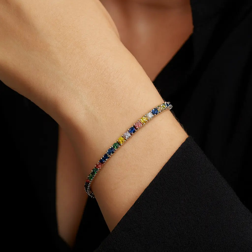Rainbow Elegance Tennis Bracelet Mashha