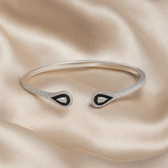 Mashha 925 Silver Eterna Noir Cuff bangle