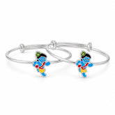 Silver Enamel Baby Kada - Little Krishna Edition Mashha