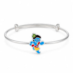 Silver Enamel Baby Kada - Little Krishna Edition Mashha